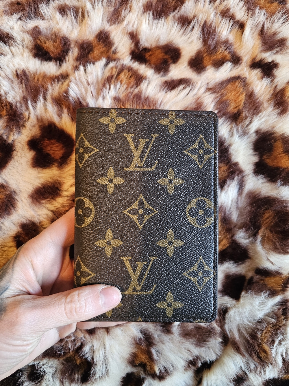 Louis Vuitton Monogram Passport Holder in Brown and Gold